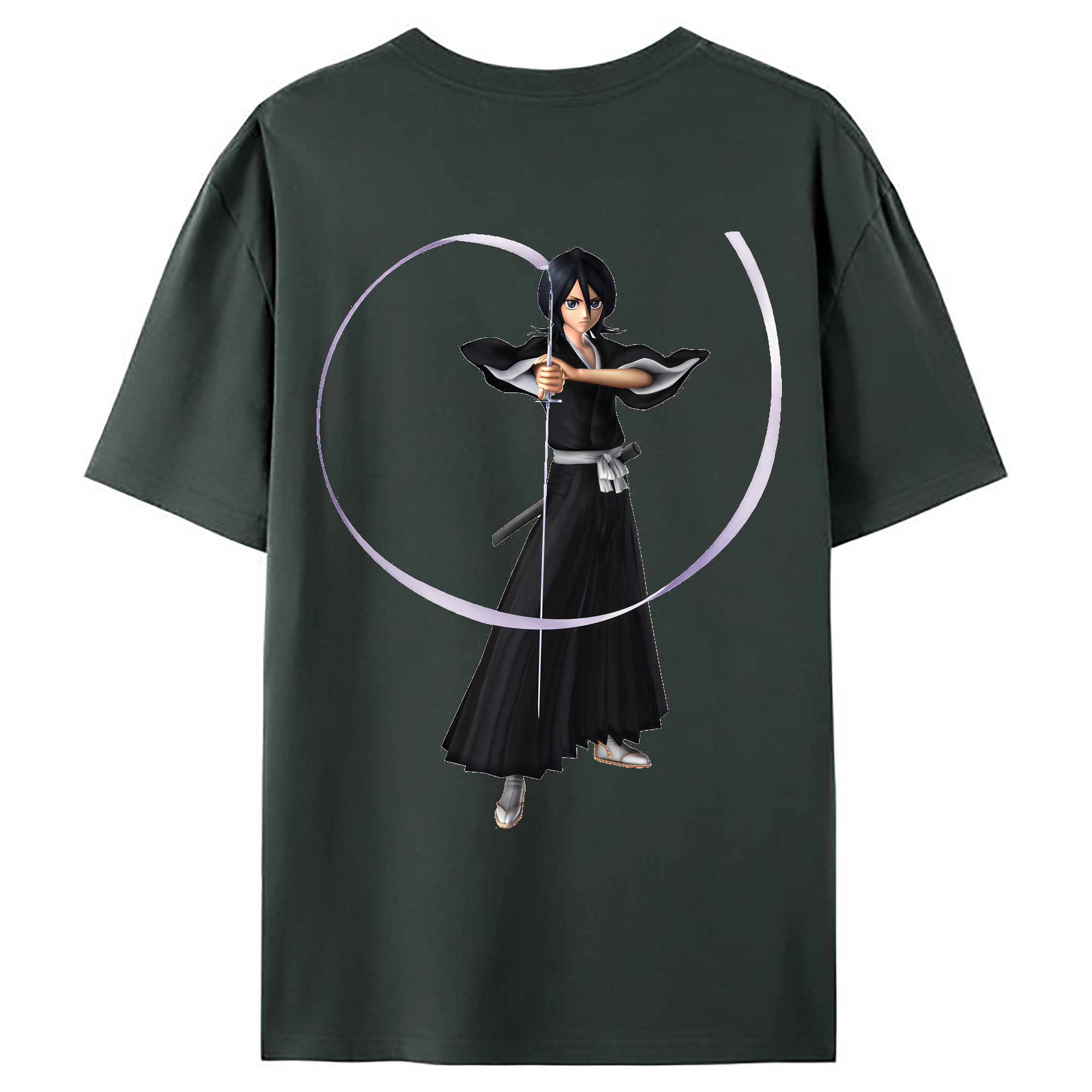 （画像用） ブリーチ 朽木ルキア BLEACH Kuchiki Rukia 綿100％ メンズ半袖Tシャツ（バックプリント） 通気性